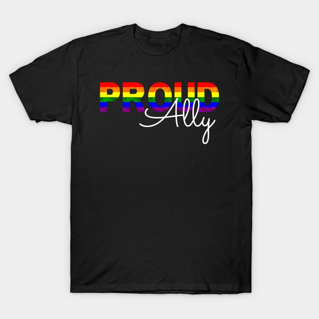 Proud ally lgbtq+ T-Shirt by AllPrintsAndArt